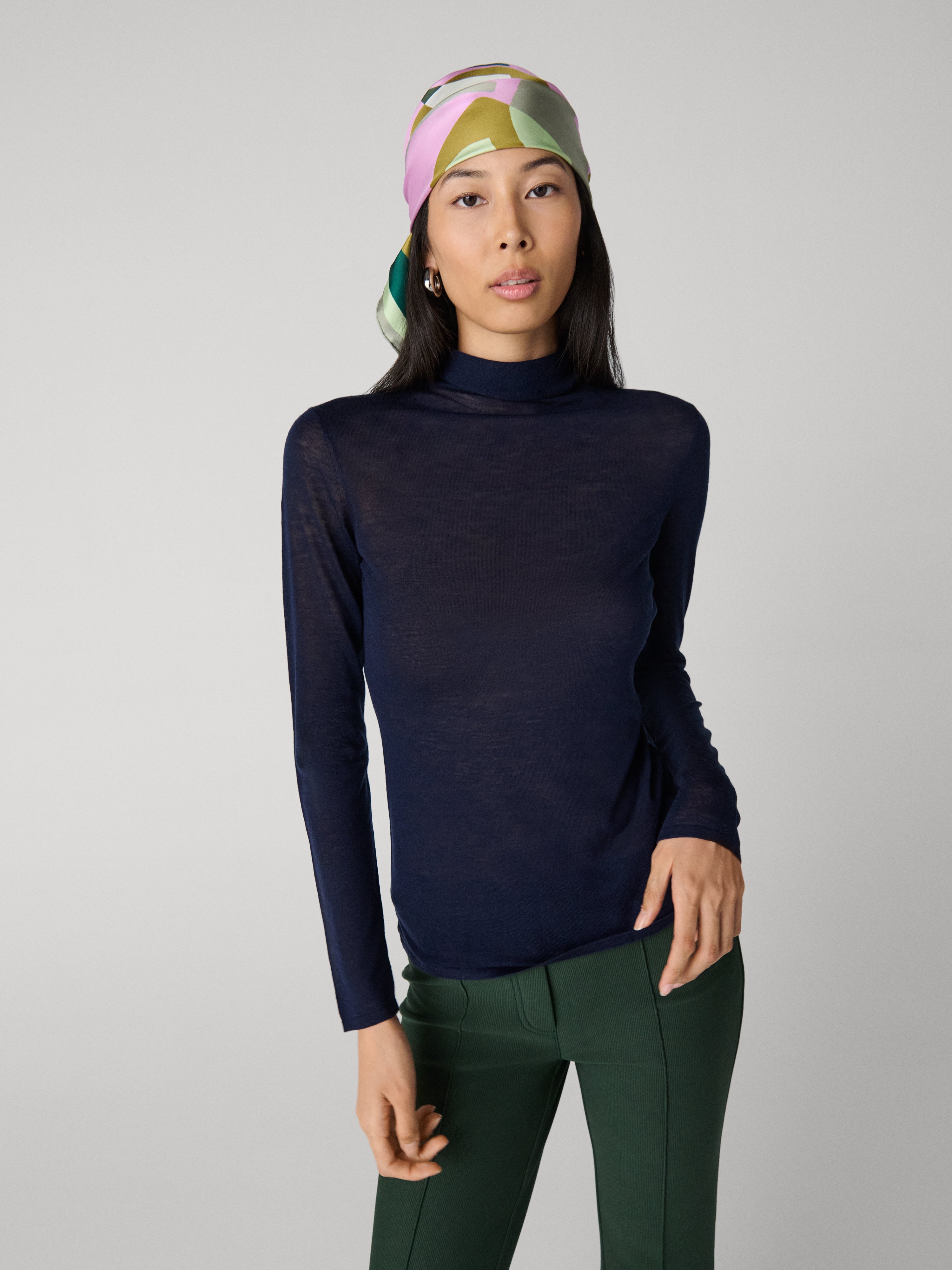 Poppy turtleneck Merino Navy
