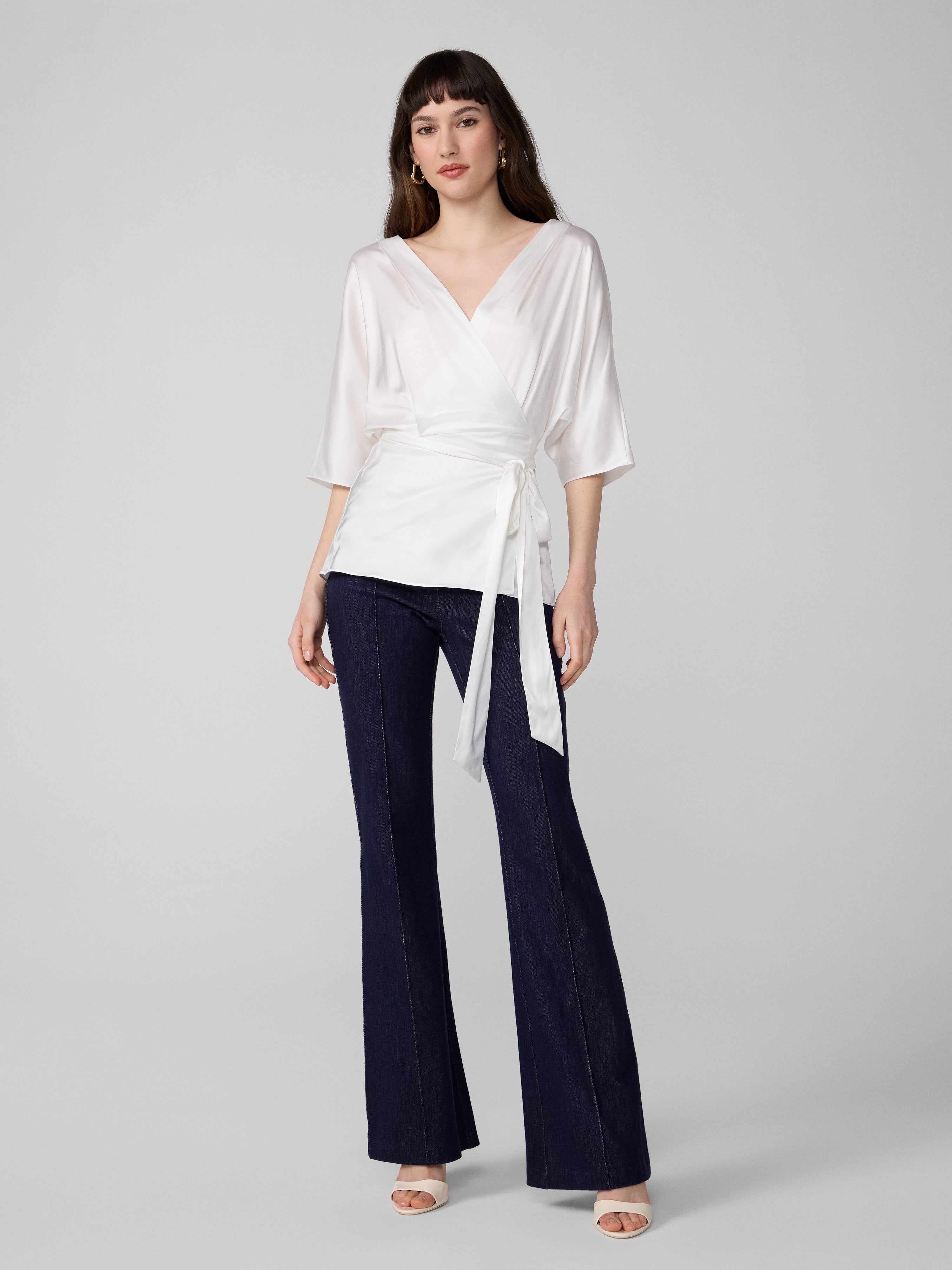 AMARA WRAP SATIN TOP