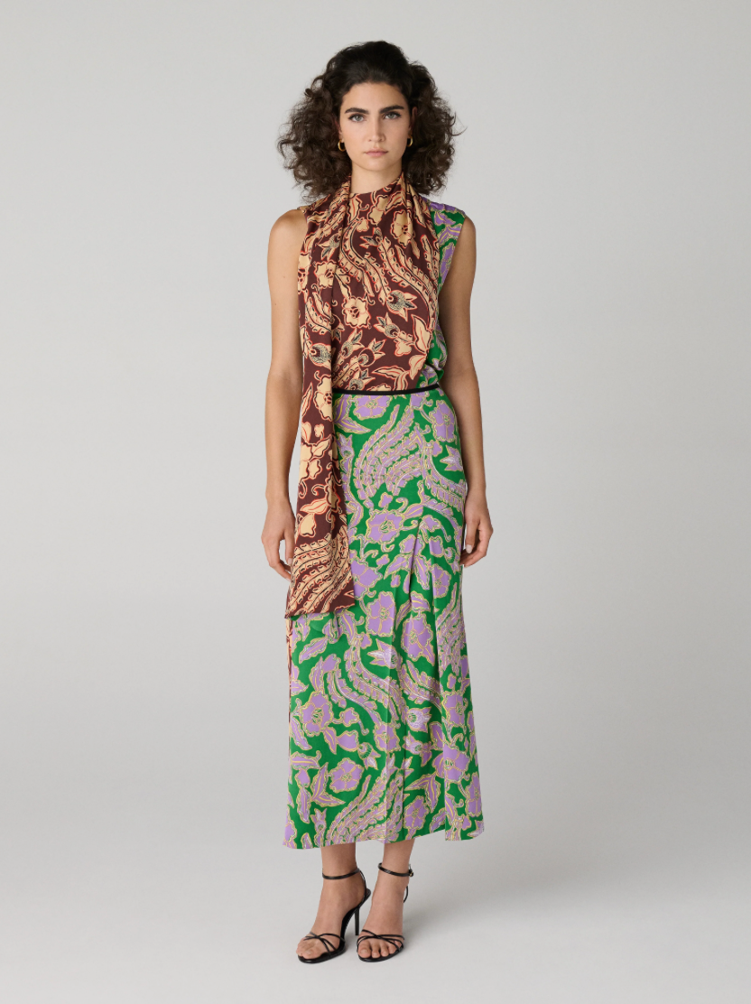 Chrystie Silk Skirt