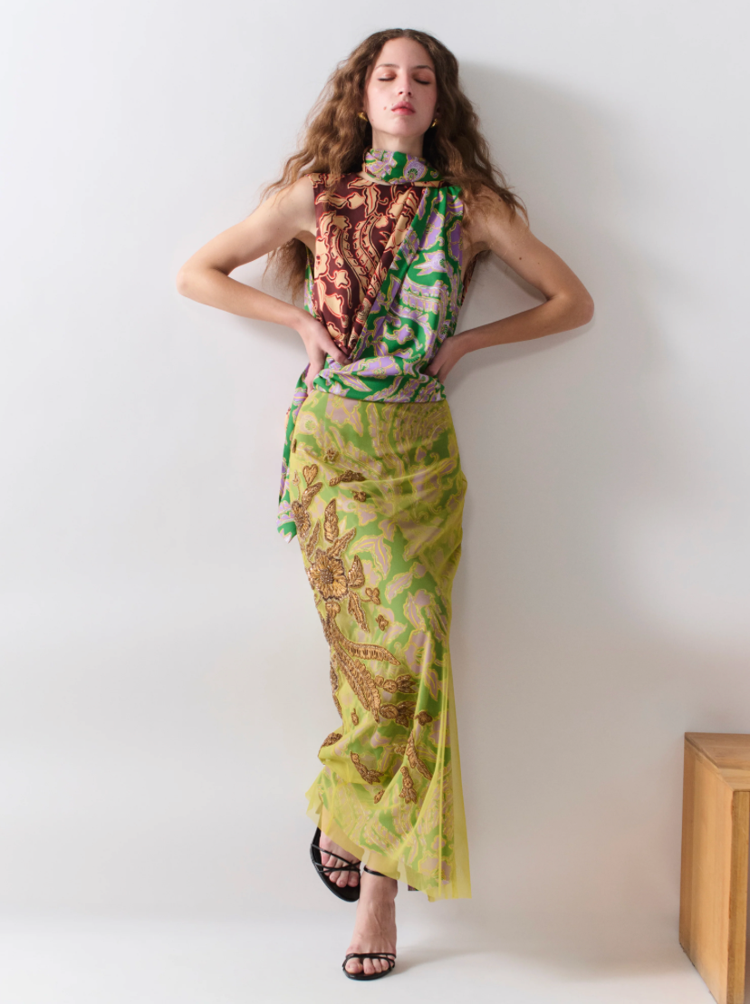 Gramercy Mesh Embroidered Skirt