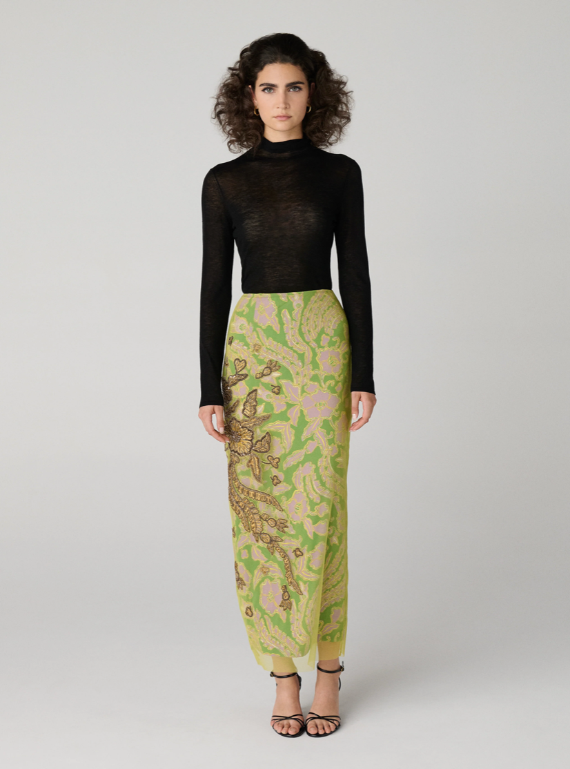 Gramercy Mesh Embroidered Skirt