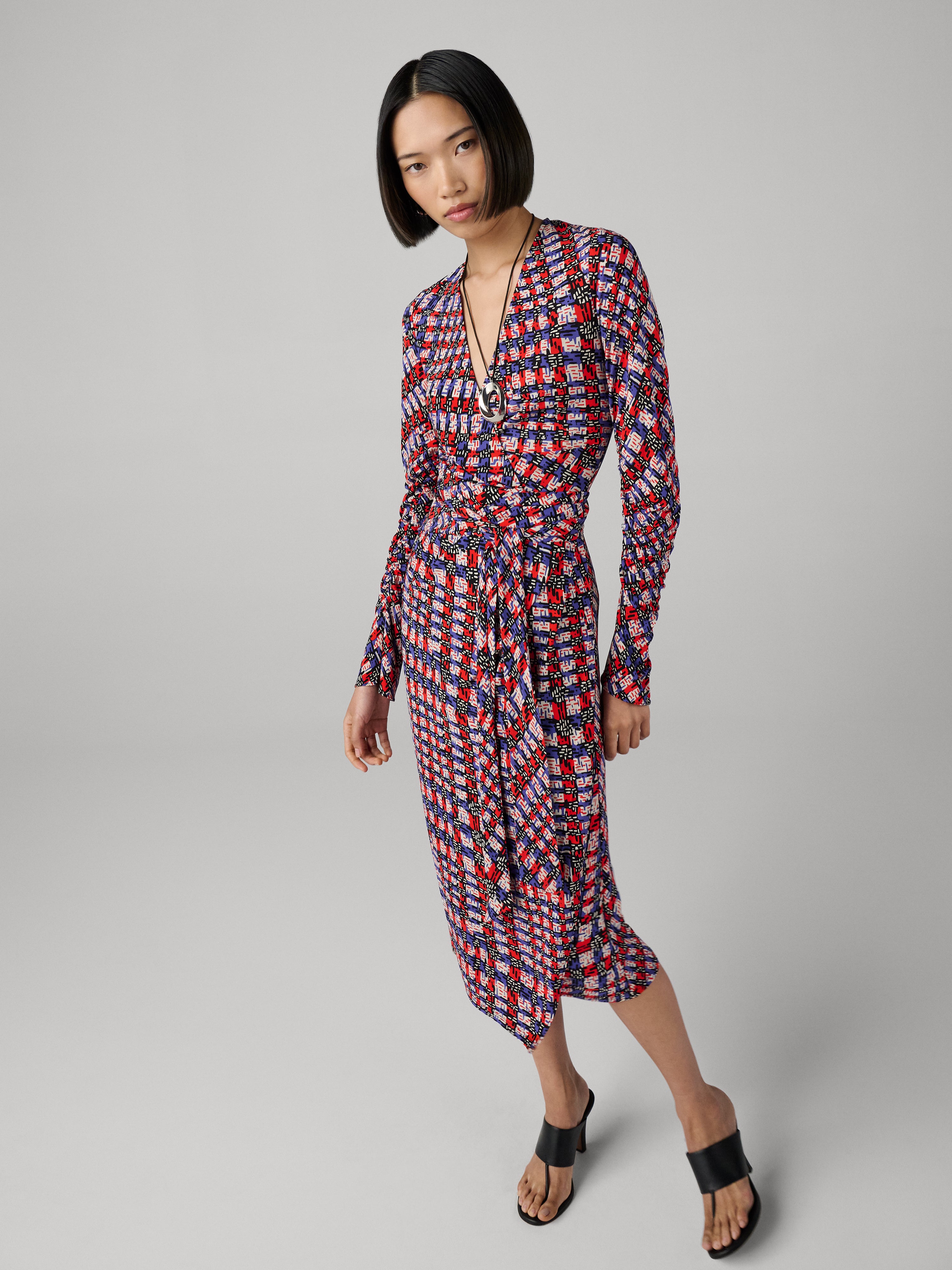 PAISLEY LONG SLEEVE DRESS