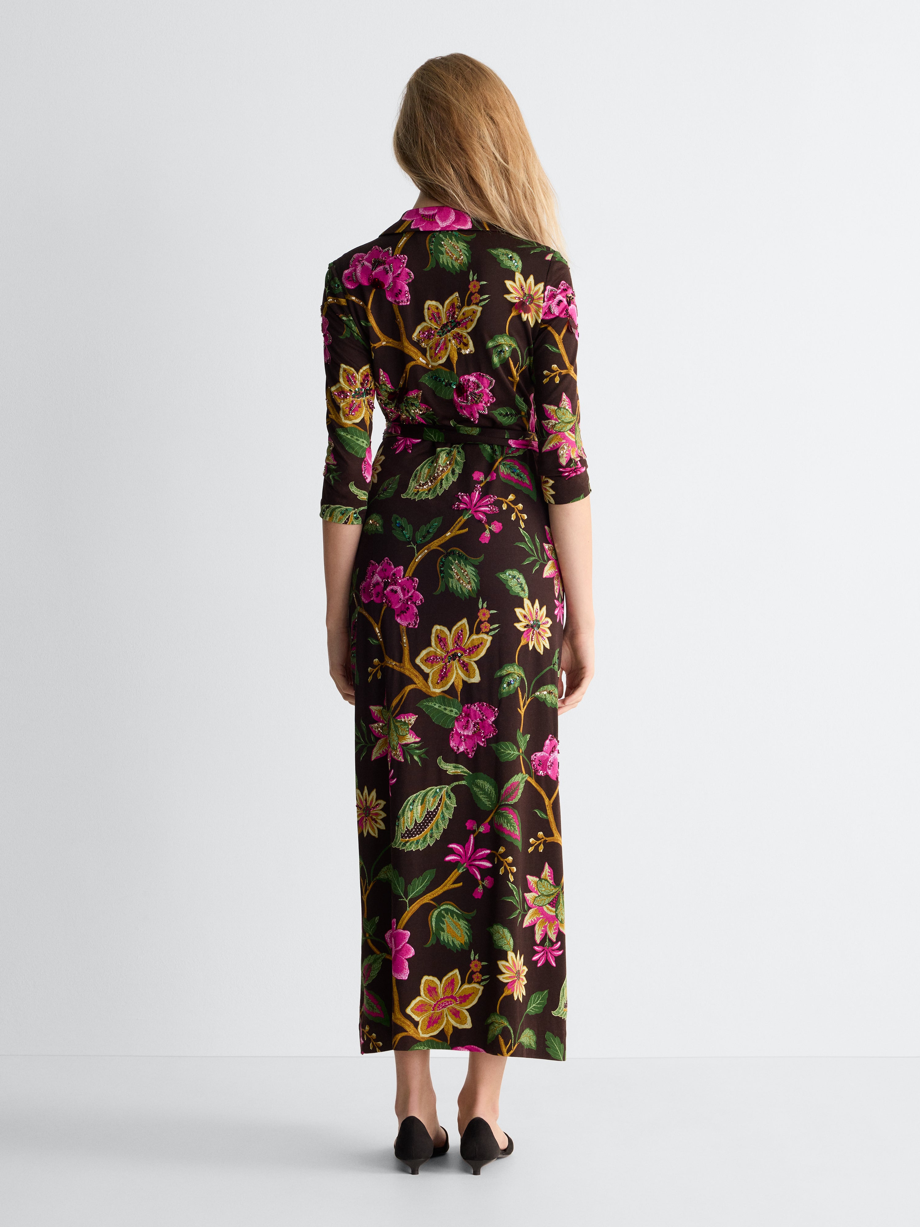 Abigail Silk Jersey Maxi Wrap Dress