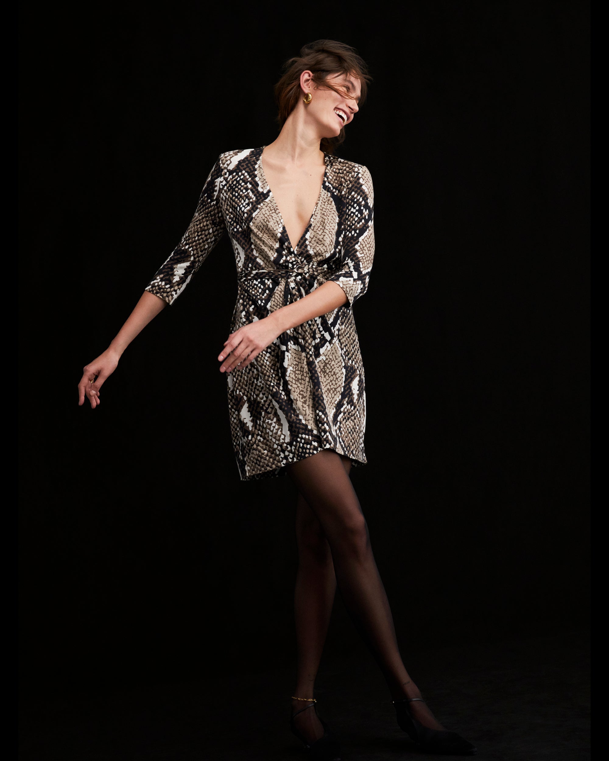 New Julian Silk Jersey Wrap Dress