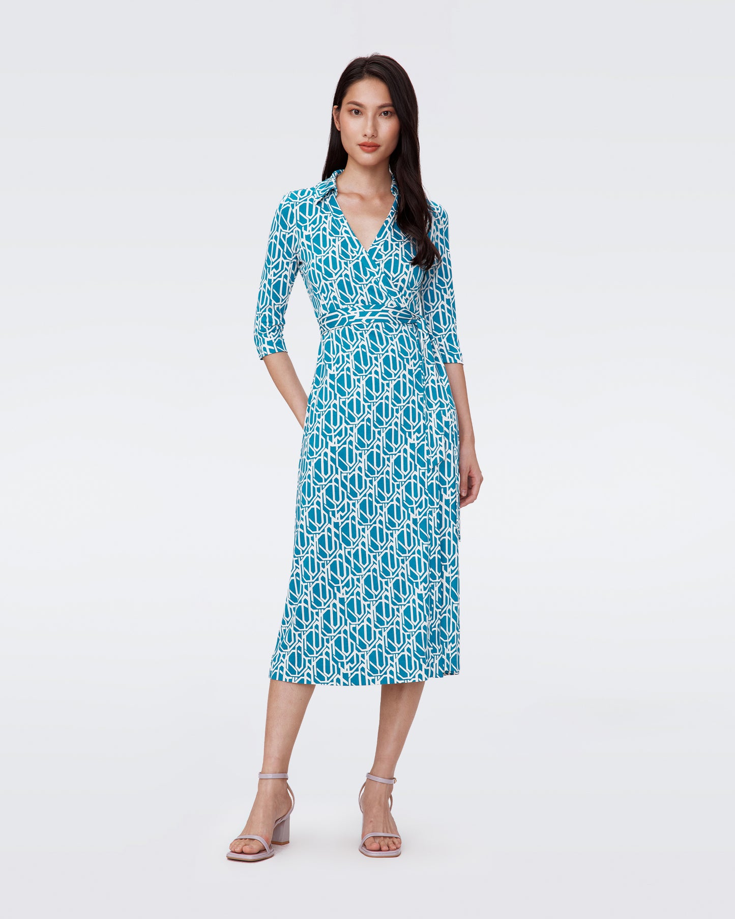 Abigail Silk Jersey Midi Wrap Dress