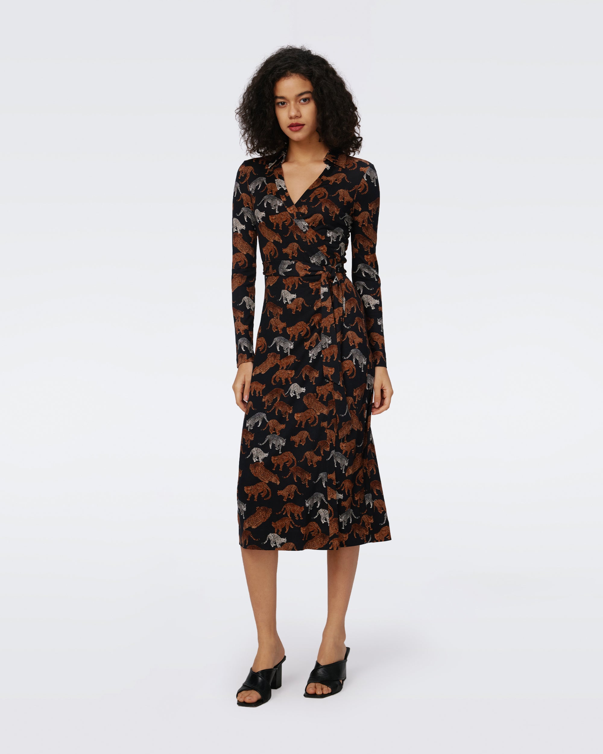 Abigail Silk Jersey Midi Wrap Dress