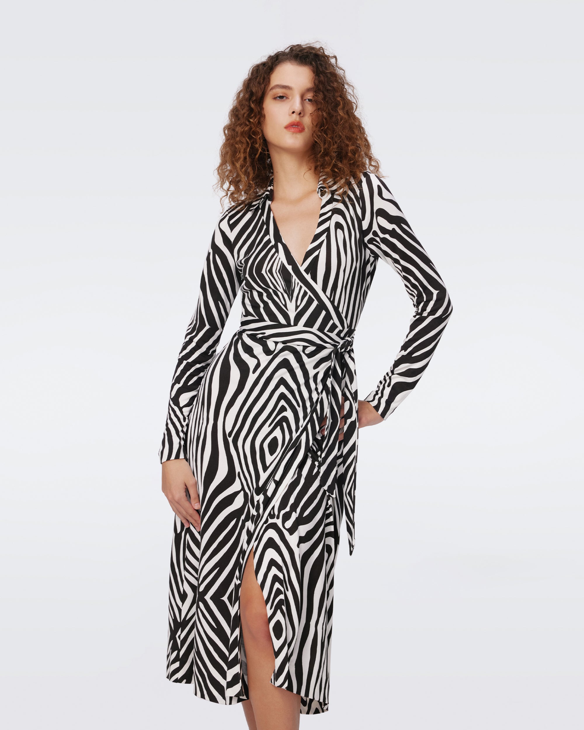 Abigail Silk Jersey Midi Wrap Dress