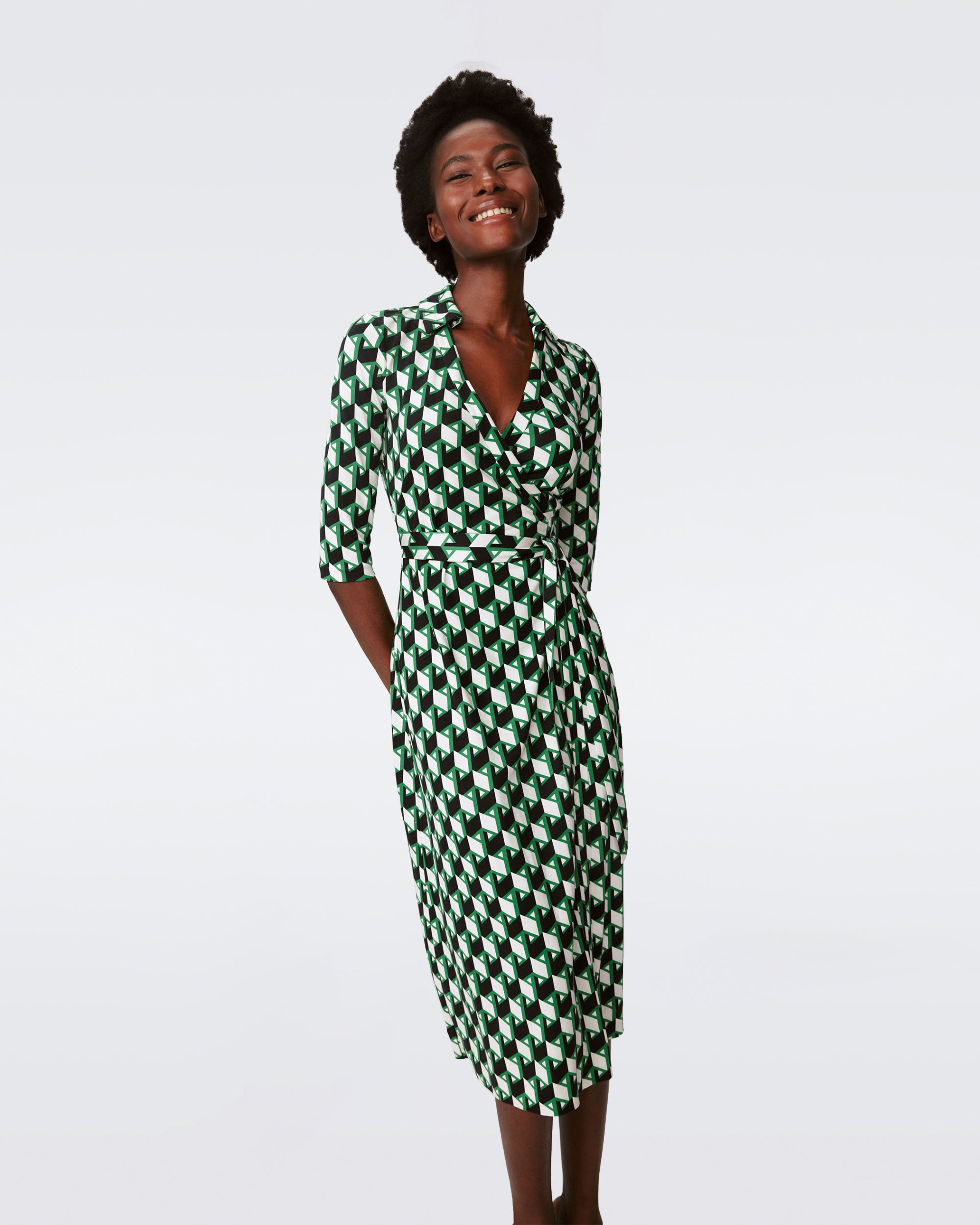 Abigail Silk Jersey Midi Wrap Dress Diane von Furstenberg Belgium