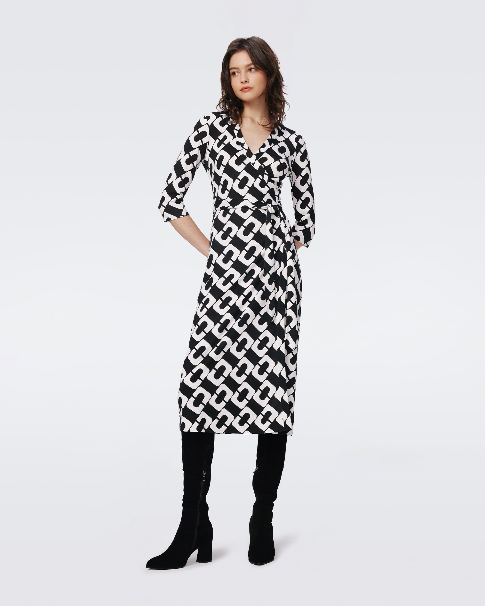 Abigail Silk Jersey Midi Wrap Dress