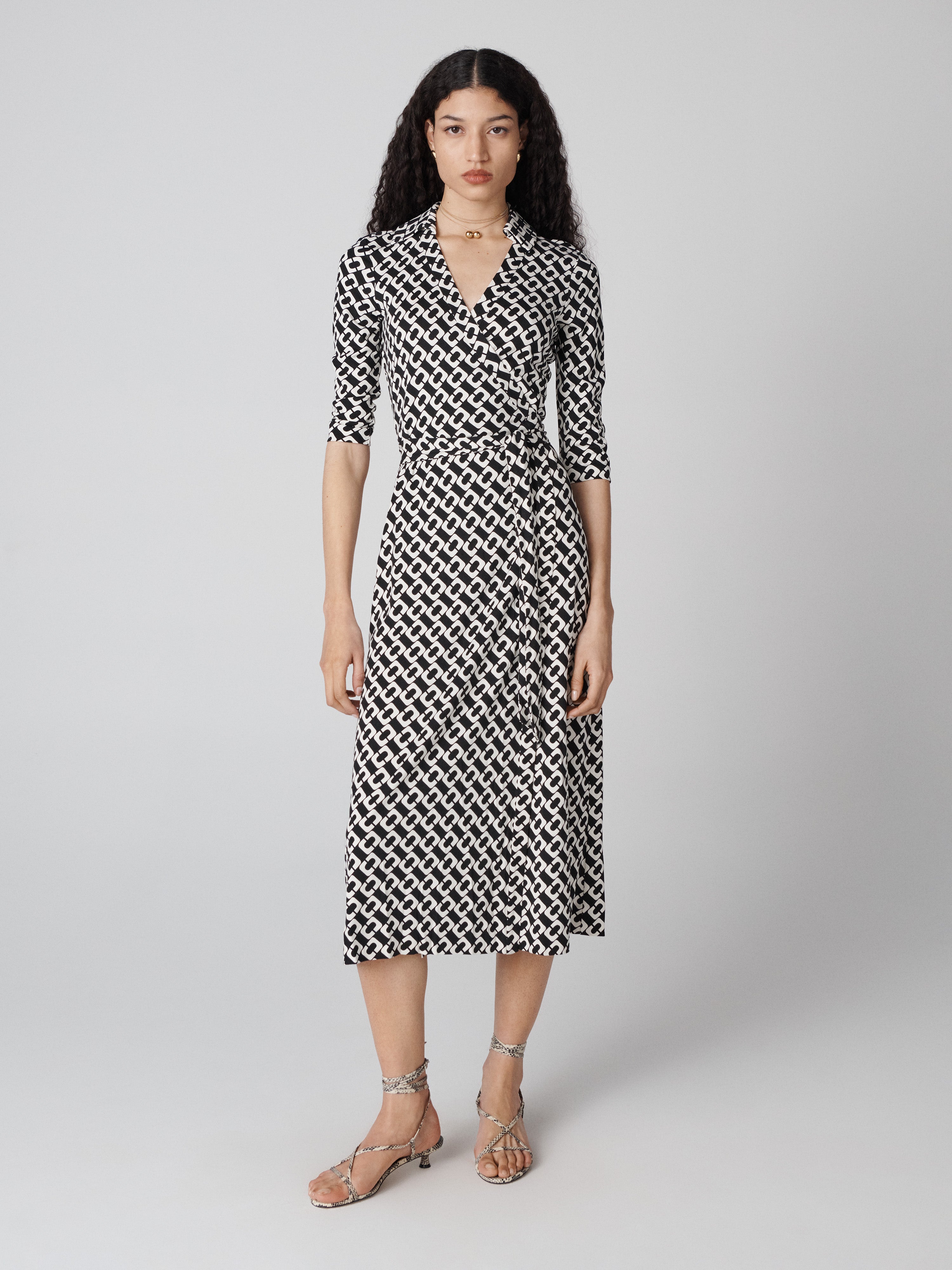 Abigail Silk Jersey Midi Wrap Dress