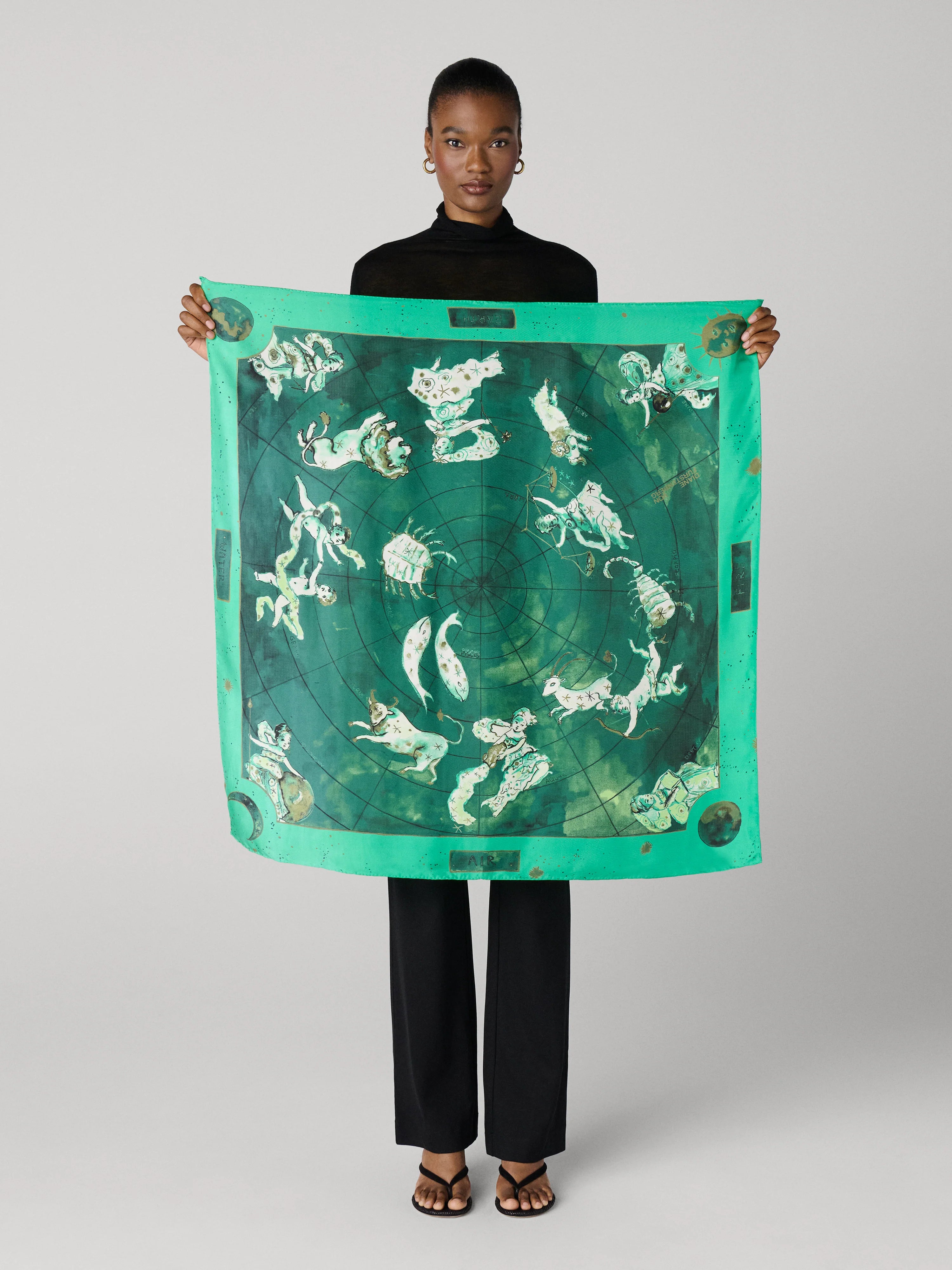 Zodiac Flag Silk Scarf