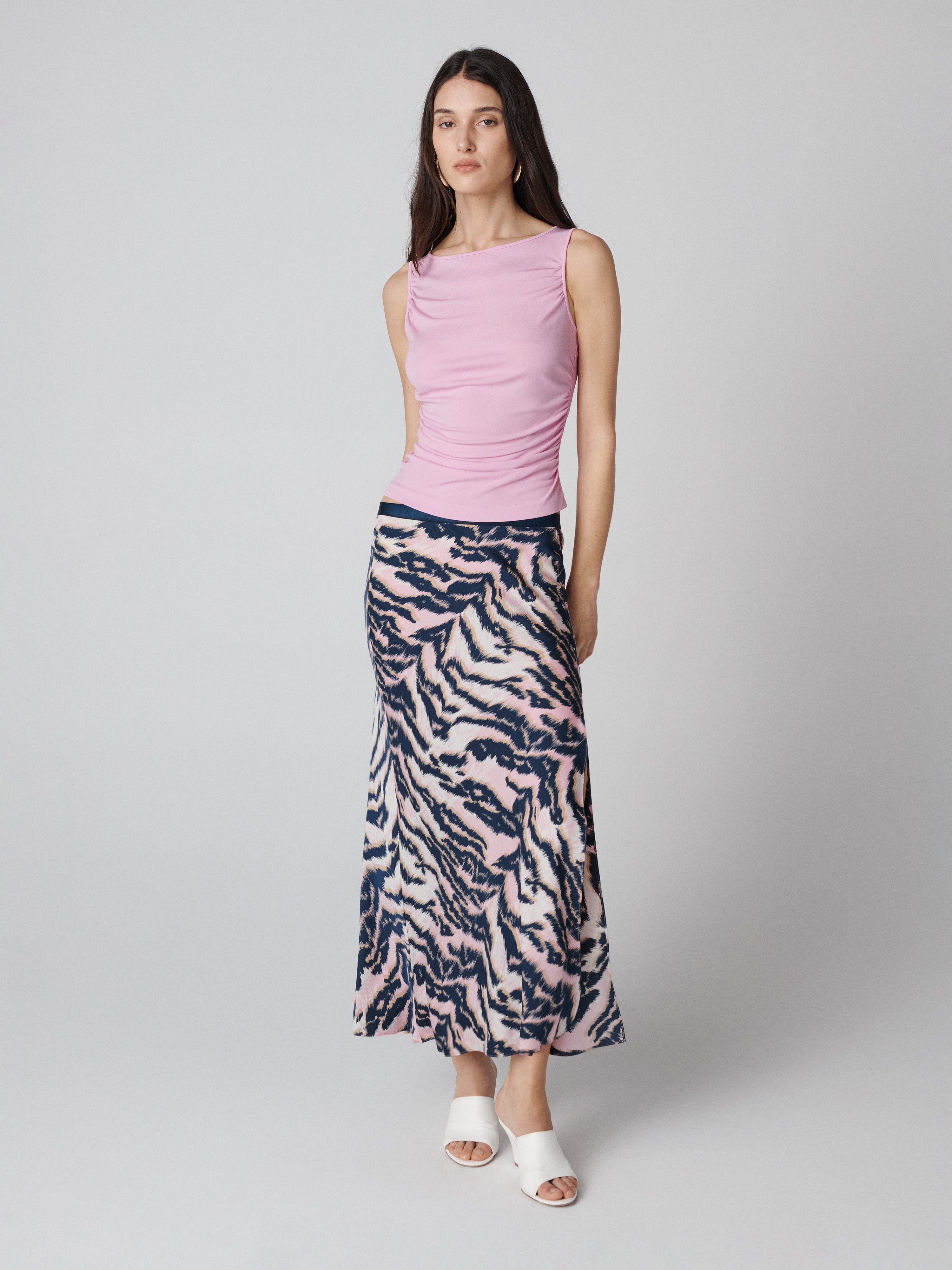 Isadora Midi Silk Skirt