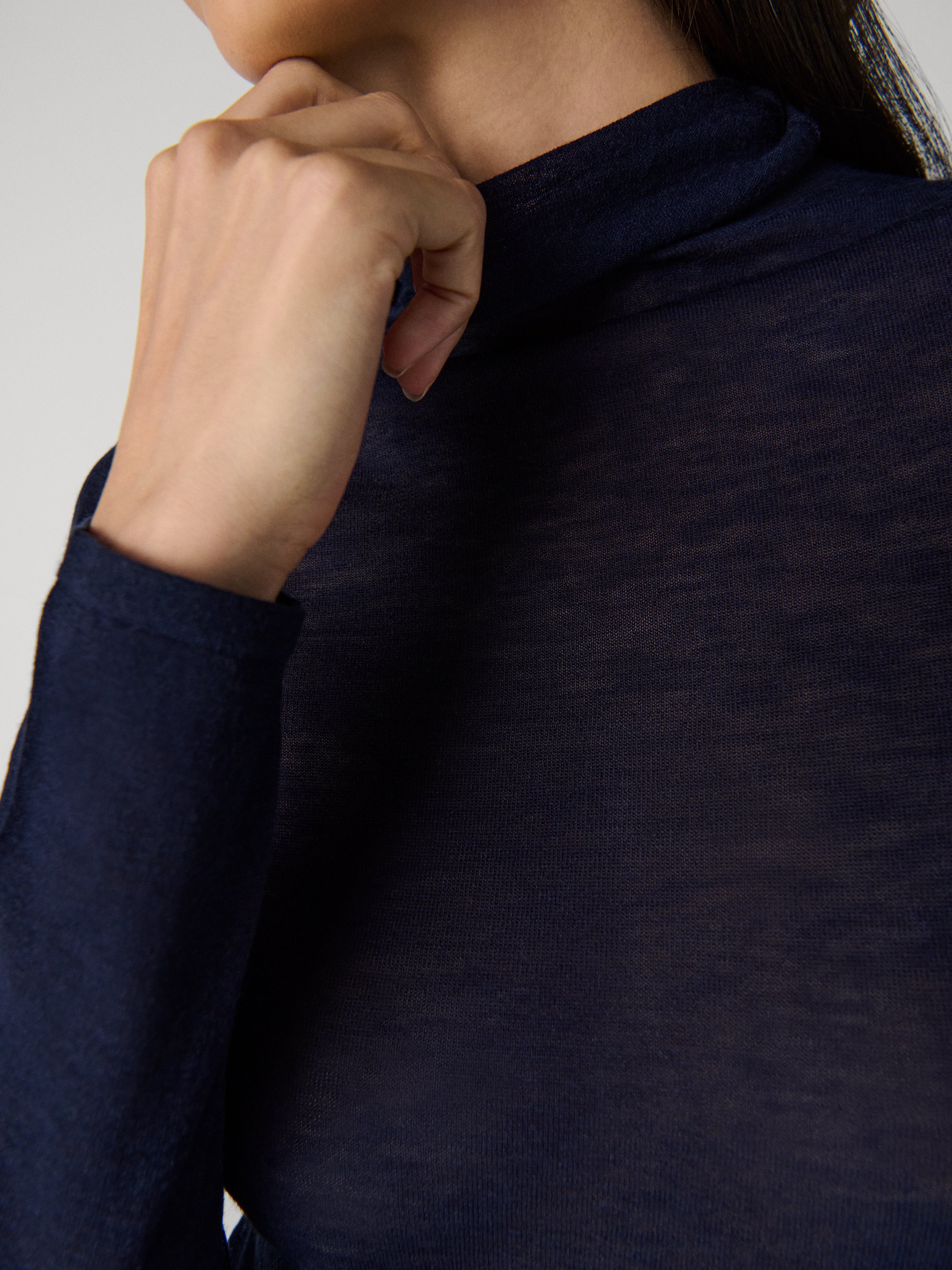 Poppy turtleneck Merino Navy