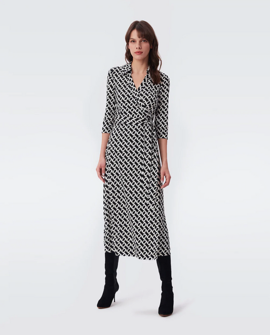 Abigail Silk Jersey Midi Wrap Dress